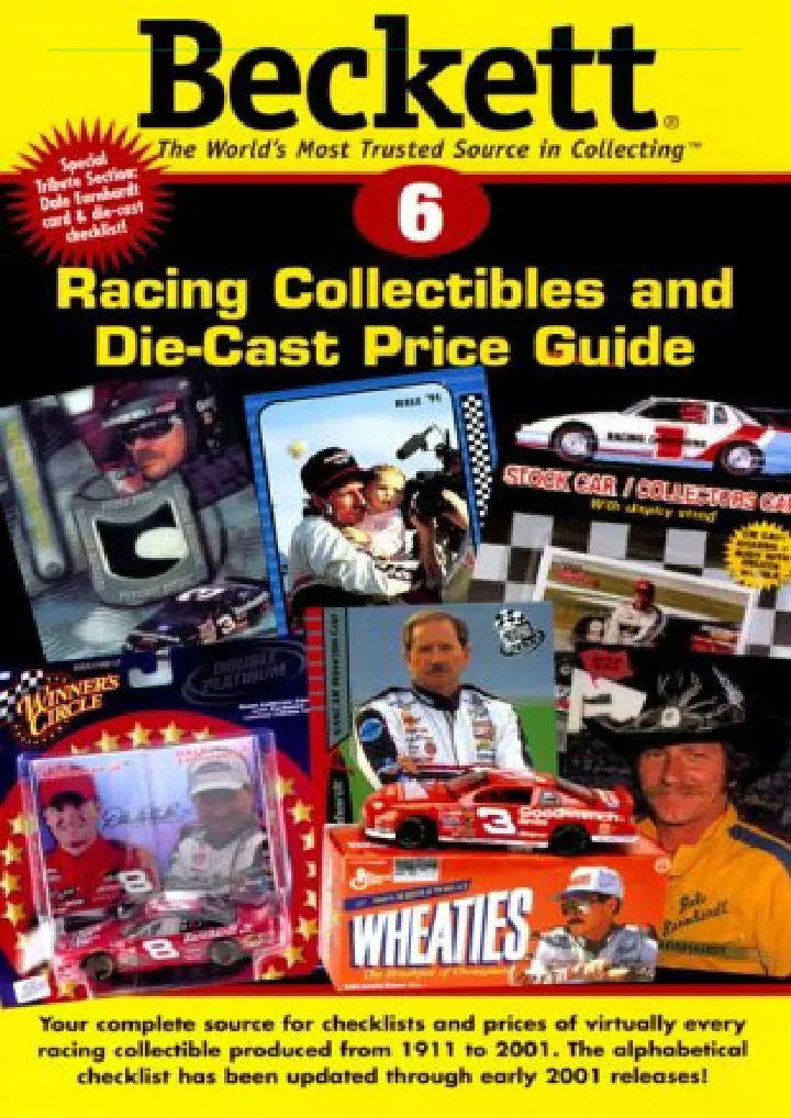 beckett racing price guide and alphabetical