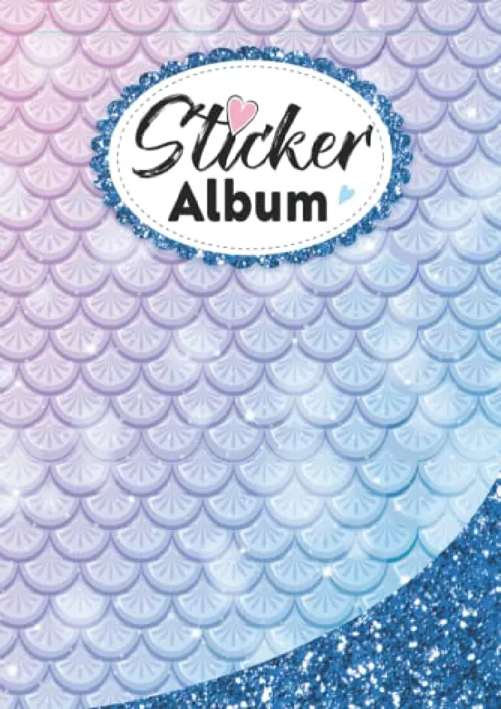 sticker album blue glitter mermaid scales