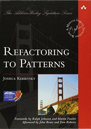 PDF KINDLE DOWNLOAD Refactoring to Patterns read