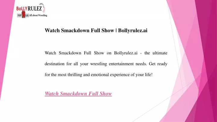 watch smackdown full show bollyrulez ai