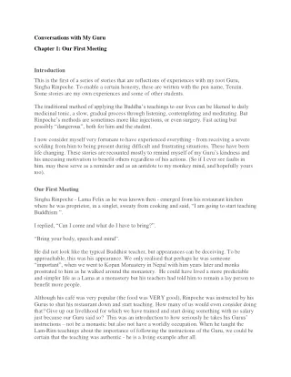 Thekchen Choling - Conversation with Guru 1