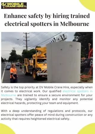 Enhance safety by hiring trained electrical spotters in Melbourne