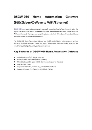 DSGW-030 Home Automation Gateway