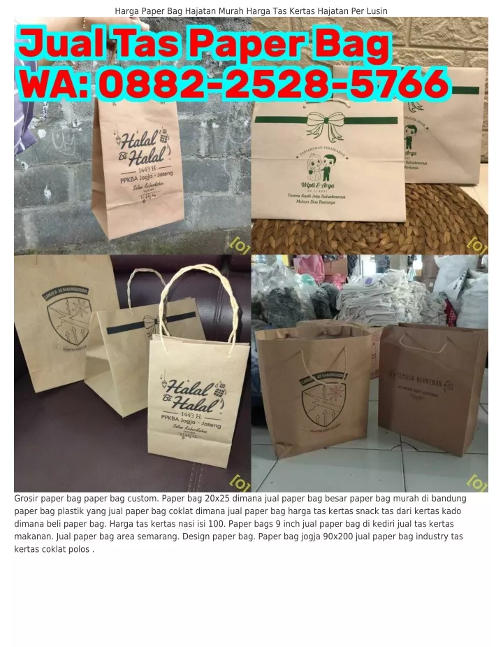 harga paper bag hajatan murah harga tas kertas