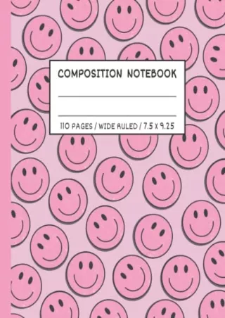 [PDF READ ONLINE] Pink Composition Notebook Wide Ruled: Aesthetic Preppy Notebook | Cute