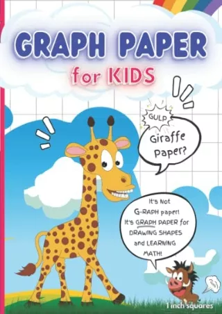 DOWNLOAD/PDF GRAPH PAPER for KIDS 1 inch squares 'GULP Giraffe Paper?' 'Not G-RAPH PAPER!