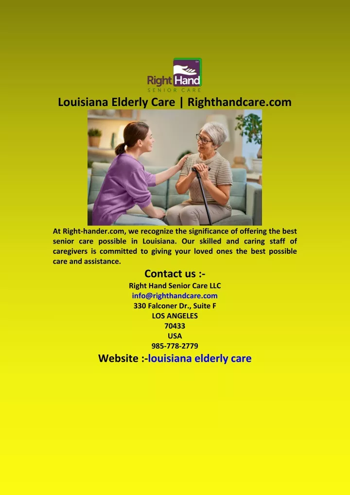 louisiana elderly care righthandcare com