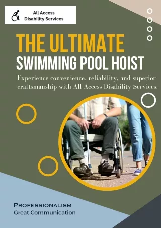 The Ultimate Swimming Pool Hoist - All Access Disability Services