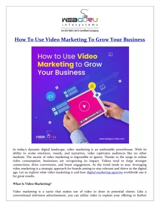 How to Use Video Marketing to Grow Your Business