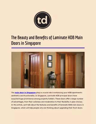 The Beauty and Benefits of Laminate HDB Main Doors in Singapore