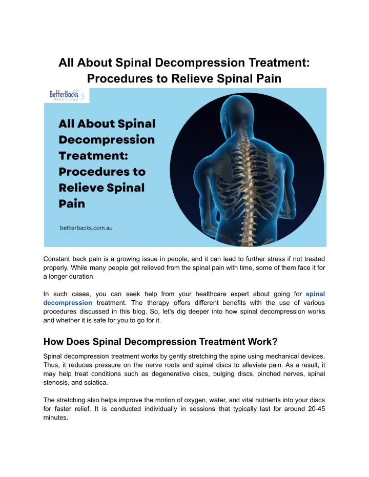all about spinal decompression treatment