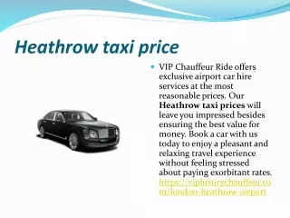 Heathrow taxi price