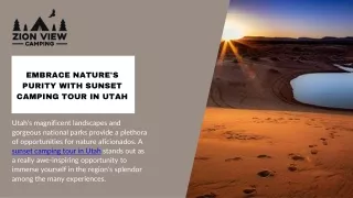 Get The Sunset Camping Tour In Utah Desert  Experience
