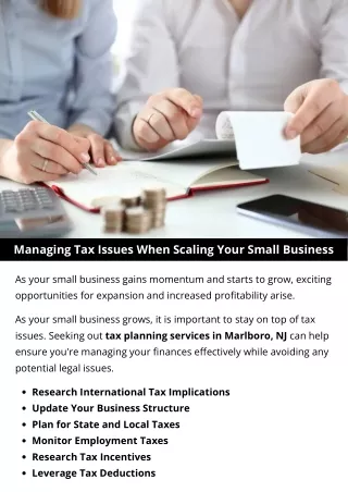 managing tax issues when scaling your small