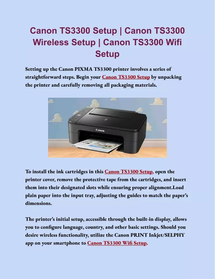 Ppt Canon Pixma Ts3300 Setup Powerpoint Presentation Free Download Id12432800 5911