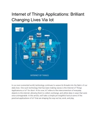Internet of Things Applications Enhancing Every Aspect of Life