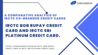 Unveiling Travel Perks: IRCTC BoB RuPay vs IRCTC SBI Platinum Credit Card
