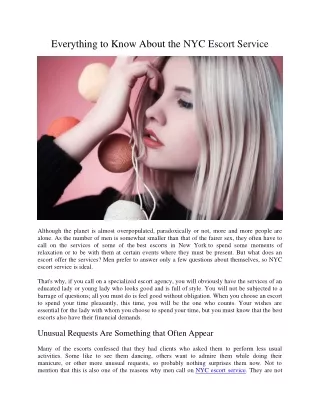 everything to know about the nyc escort service