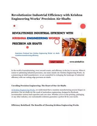 Elevate Efficiency with Precision Air Shafts - Your Trusted Partner: KEW