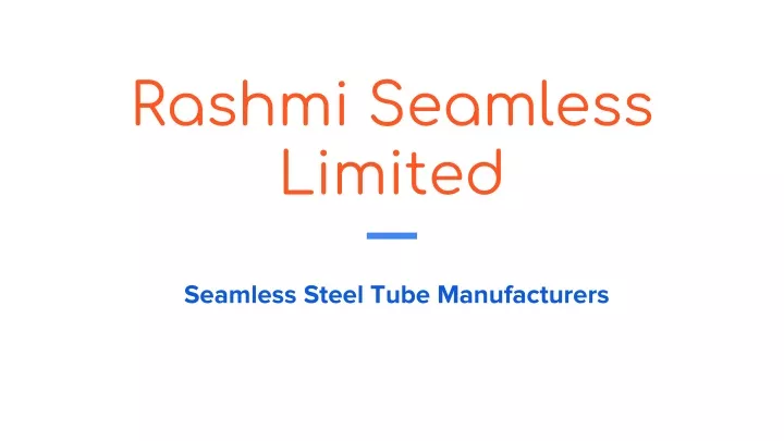 rashmi seamless limited