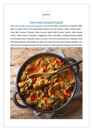 Kahani Indian restaurant Kingscliff Up to 10% Offer - Order Now