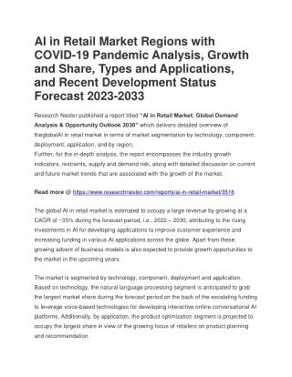 ai in retail market regions with covid