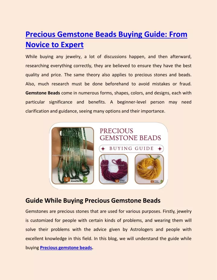 precious gemstone beads buying guide from novice