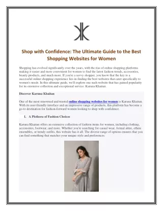 Shop with Confidence The Ultimate Guide to the Best Shopping Websites for Women