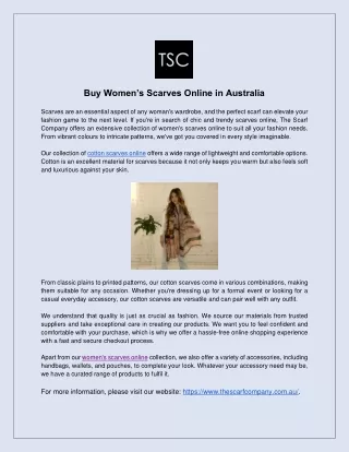 Buy Women’s Scarves Online in Australia