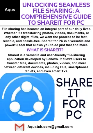 Share it for PC by Aqus Tech: Lightning-Fast File Sharing Made Effortless