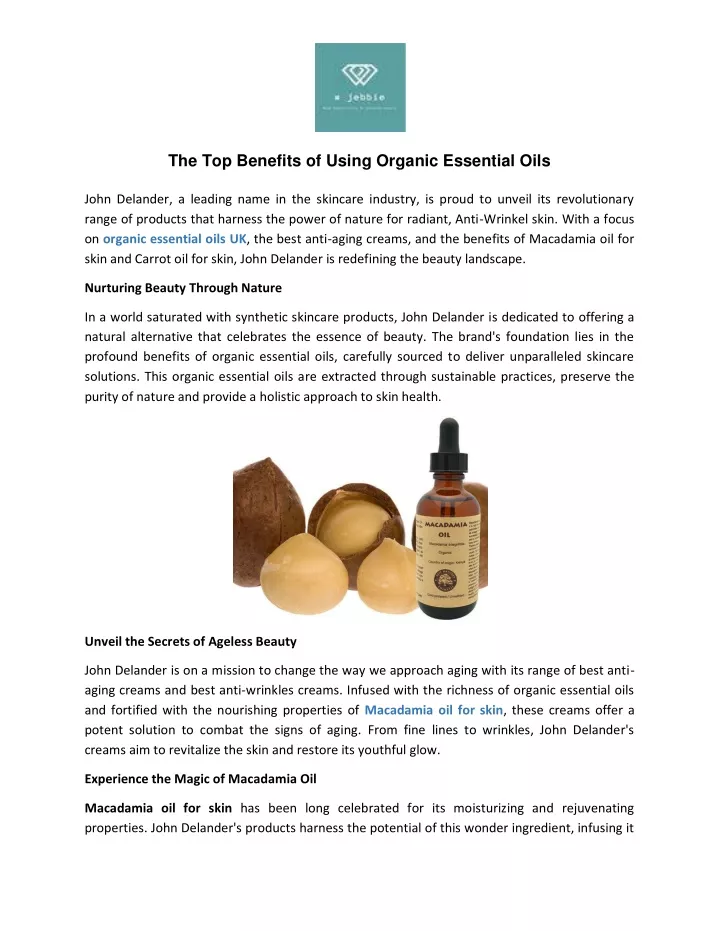 the top benefits of using organic essential oils