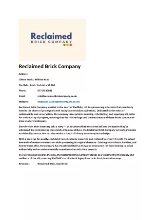 Reclaimed Brick Company