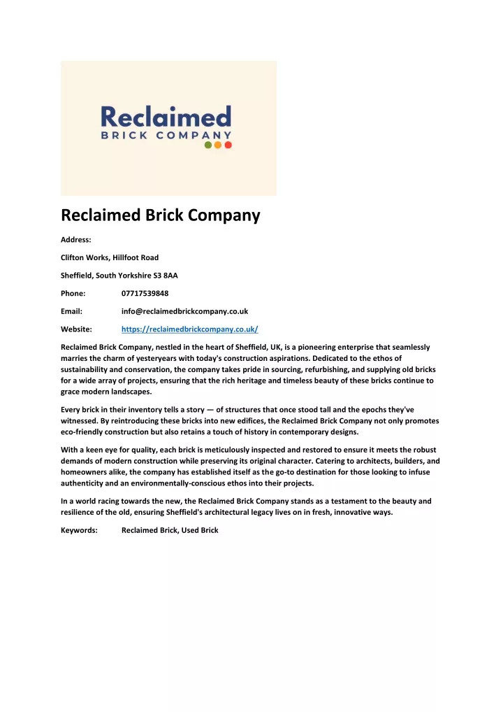 reclaimed brick company