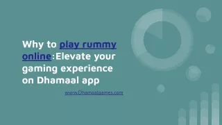 play online rummy game only on dhamaal app