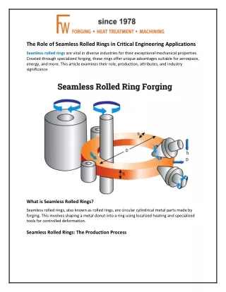 the role of seamless rolled rings in critical