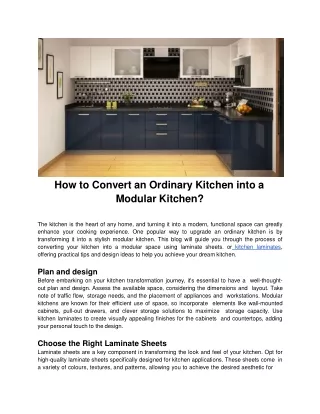 How to Convert Ordinary Kitchen into a Modular Kitchen_