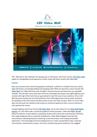 Video wall digital signage - LED video wall