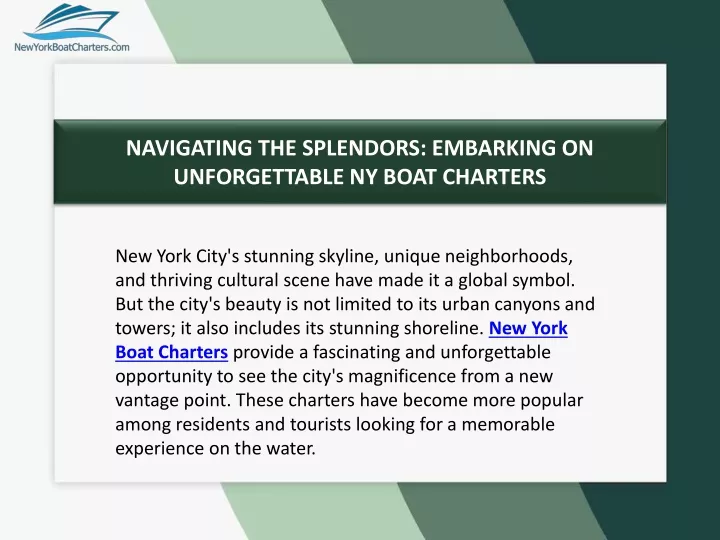 navigating the splendors embarking on unforgettable ny boat charters