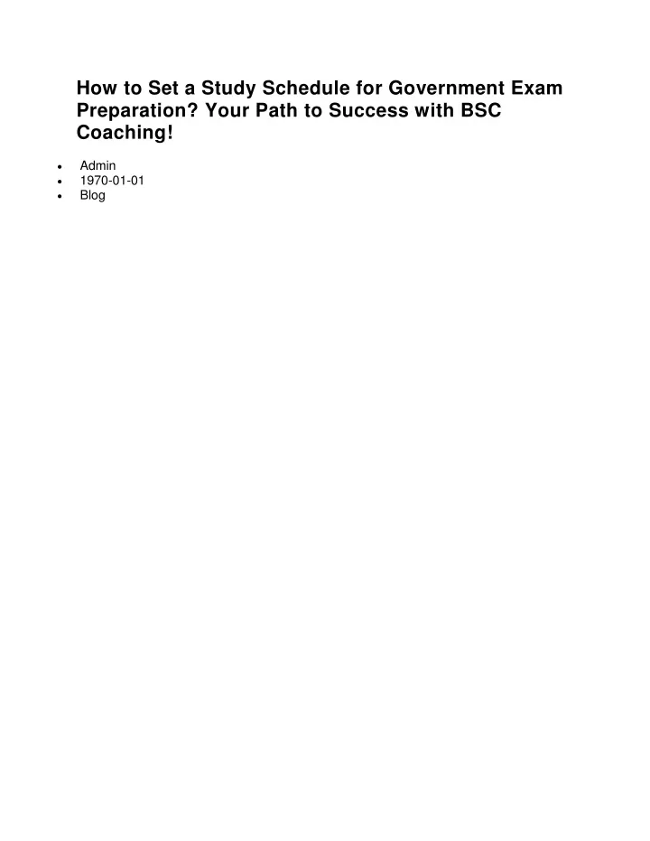 how to set a study schedule for government exam