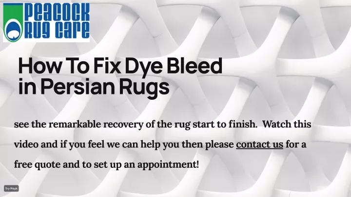 how to fix dye bleed in persian rugs