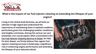 Car Fuel Injector Cleaning Service In Dubai