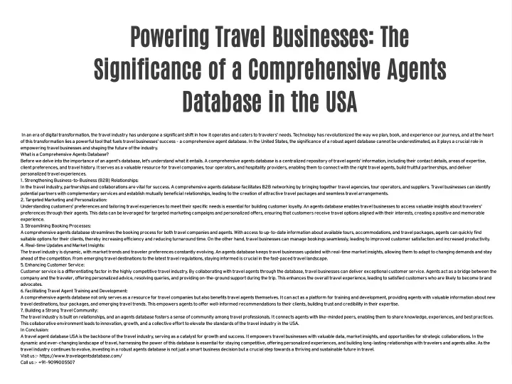 powering travel businesses the significance
