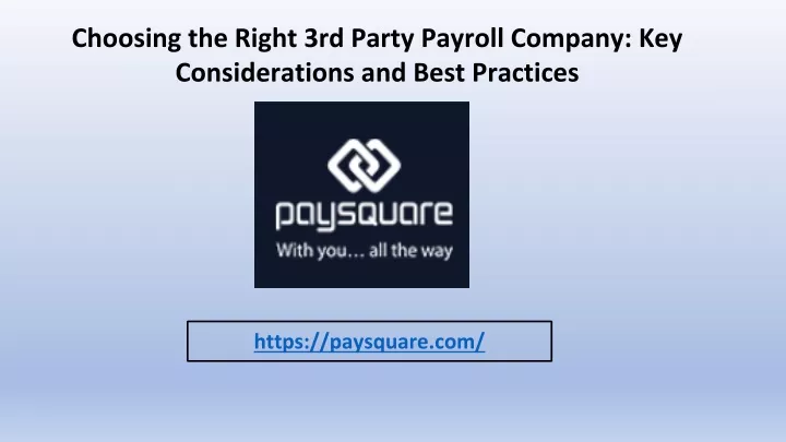 choosing the right 3rd party payroll company