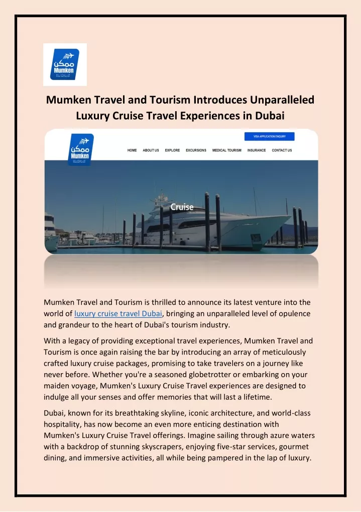 mumken travel and tourism introduces unparalleled