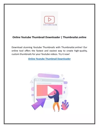 Online Youtube Thumbnail Downloader | Thumbnailai.online