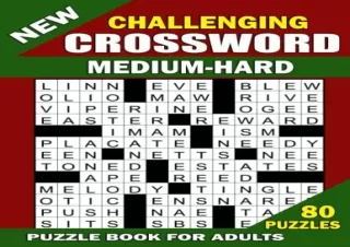 DOWNLOAD BOOK [PDF] New Challenging Crossword Medium-Hard Puzzle Book For Adults: 80 Mediu