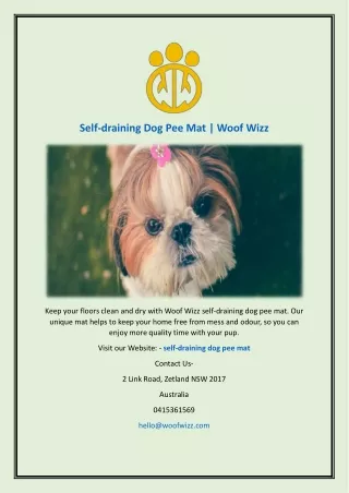 Self-draining Dog Pee Mat | Woof Wizz