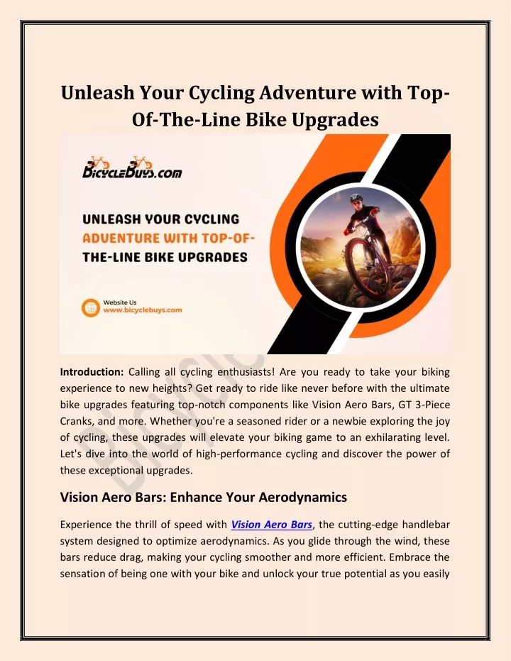 unleash your cycling adventure with