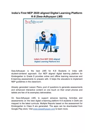 india s first nep 2020 aligned digital learning
