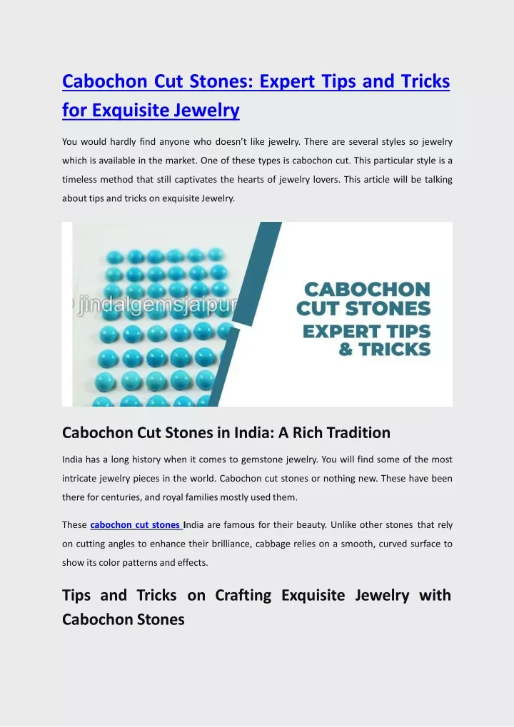 cabochon cut stones expert tips and tricks for exquisite jewelry